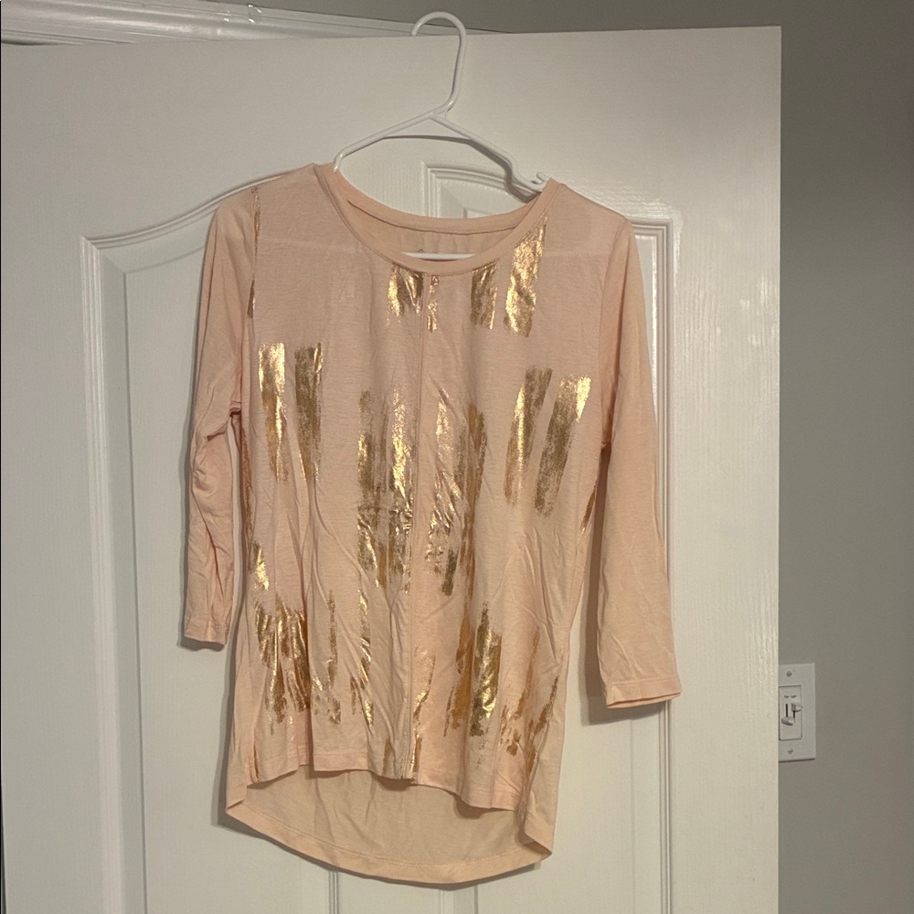 Calvin Klein Peach and Gold Long Sleeve Tee